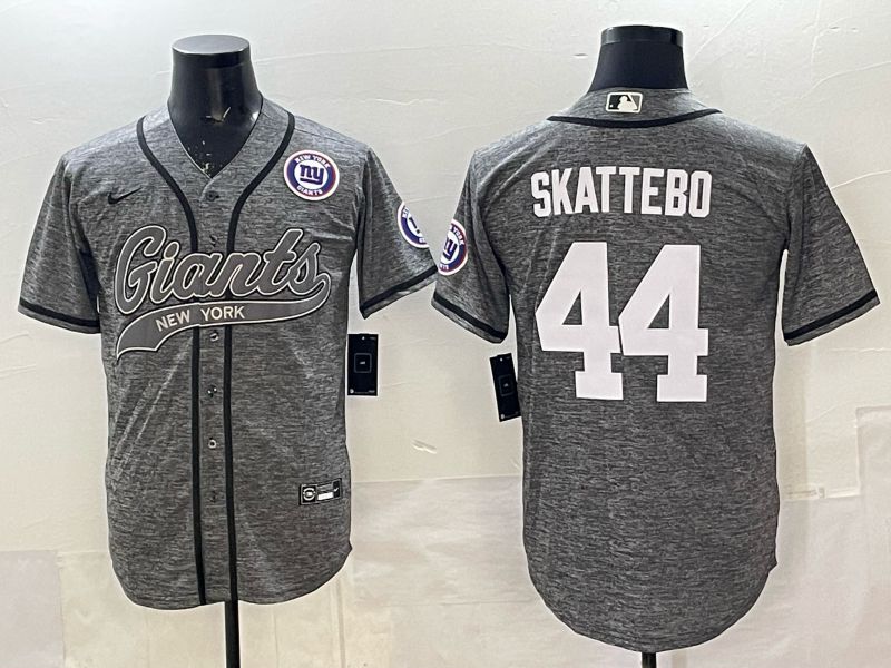 Men 2025 New York Giants #44 Skattebo Grey Joint Name Nike Limited NFL Jersey 07->new york giants->NFL Jersey